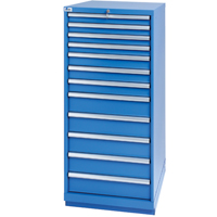 Drawer Cabinets, 12 Drawers, 28-1/4" W x 28-1/2" D x 59-1/2" H, Bright blue Auto Electric Service Ltd.
