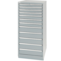 Drawer Cabinets, 12 Drawers, 28-1/4" W x 28-1/2" D x 59-1/2" H, Grey Auto Electric Service Ltd.