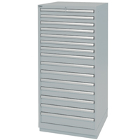 Drawer Cabinets, 15 Drawers, 28-1/4" W x 28-1/2" D x 59-1/2" H, Grey Auto Electric Service Ltd.