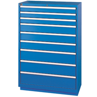 Drawer Cabinets, 9 Drawers, 40-1/4" W x 22-1/2" D x 59-1/2" H, Bright blue Auto Electric Service Ltd.