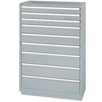 Drawer Cabinets, 9 Drawers, 40-1/4" W x 22-1/2" D x 59-1/2" H, Grey Auto Electric Service Ltd.