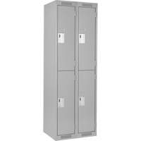 Casiers Clean Line, 2 niveaux, Bloc de 2, 24" x 18" x 72", Acier, Gris, Rivet (assembl&eacute;) Auto Electric Service Ltd.