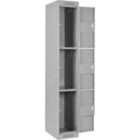 Clean Line Lockers, 3 -tier, Bank of 4, 48" x 18" x 72", Steel, Grey, Rivet (Assembled) Auto Electric Service Ltd.