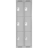 Clean Line Lockers, 3 -tier, Bank of 2, 24" x 18" x 72", Steel, Grey, Rivet (Assembled) Auto Electric Service Ltd.