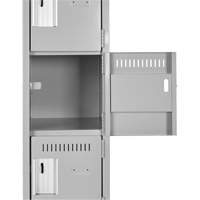 Clean Line Lockerette, 6 -tier, Bank of 4, 48" x 18" x 76", Steel, Grey, Rivet (Assembled) Auto Electric Service Ltd.