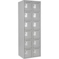Clean Line Lockerettes, 6 -tier, Bank of 2, 24" x 18" x 72", Steel, Grey, Rivet (Assembled) Auto Electric Service Ltd.