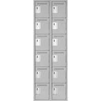 Clean Line Lockerettes, 6 -tier, Bank of 2, 24" x 18" x 72", Steel, Grey, Rivet (Assembled) Auto Electric Service Ltd.