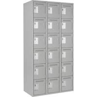 Clean Line Lockerettes, 6 -tier, Bank of 3, 36" x 18" x 72", Steel, Grey, Rivet (Assembled) Auto Electric Service Ltd.