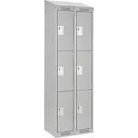 Clean Line Lockers, 3 -tier, Bank of 2, 24" x 18" x 78", Steel, Grey, Rivet (Assembled) Auto Electric Service Ltd.