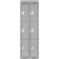 Clean Line Lockers, 3 -tier, Bank of 2, 24" x 18" x 78", Steel, Grey, Rivet (Assembled) Auto Electric Service Ltd.