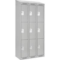 Clean Line Lockers, 3 -tier, Bank of 3, 36" x 18" x 78", Steel, Grey, Rivet (Assembled) Auto Electric Service Ltd.