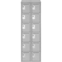 Clean Line Lockerette , 6 -tier, Bank of 2, 24" x 18" x 78", Steel, Grey, Rivet (Assembled) Auto Electric Service Ltd.