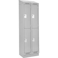 Clean Line Lockers, 2 -tier, Bank of 2, 24" x 18" x 82", Steel, Grey, Rivet (Assembled) Auto Electric Service Ltd.