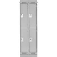 Clean Line Lockers, 2 -tier, Bank of 2, 24" x 18" x 82", Steel, Grey, Rivet (Assembled) Auto Electric Service Ltd.