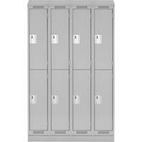 Clean Line Lockers, 2 -tier, Bank of 4, 48" x 18" x 82", Steel, Grey, Rivet (Assembled) Auto Electric Service Ltd.