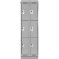 Clean Line Lockers, 3 -tier, Bank of 2, 24" x 18" x 82", Steel, Grey, Rivet (Assembled) Auto Electric Service Ltd.