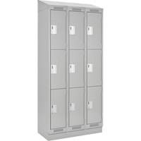 Clean Line Lockers, 3 -tier, Bank of 3, 36" x 18" x 82", Steel, Grey, Rivet (Assembled) Auto Electric Service Ltd.