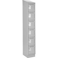 Clean Line Lockerette, 6 -tier, 12" x 18" x 82", Steel, Grey, Rivet (Assembled) Auto Electric Service Ltd.