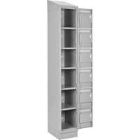 Clean Line Lockerette, 6 -tier, Bank of 4, 48" x 18" x 82", Steel, Grey, Rivet (Assembled) Auto Electric Service Ltd.