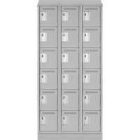 Clean Line Lockerette, 6 -tier, Bank of 3, 36" x 18" x 82", Steel, Grey, Rivet (Assembled) Auto Electric Service Ltd.