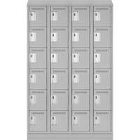 Clean Line Lockerette, 6 -tier, Bank of 4, 48" x 18" x 82", Steel, Grey, Rivet (Assembled) Auto Electric Service Ltd.