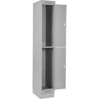 Casiers Clean Line, 2 niveaux, Bloc de 4, 48" x 18" x 76", Acier, Gris, Rivet (assembl&eacute;) Auto Electric Service Ltd.