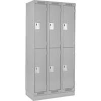 Clean Line Lockers, 2 -tier, Bank of 3, 36" x 18" x 76", Steel, Grey, Rivet (Assembled) Auto Electric Service Ltd.