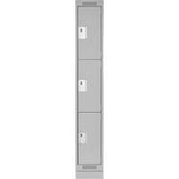 Clean Line Lockers, 3 -tier, 12" x 18" x 76", Steel, Grey, Rivet (Assembled) Auto Electric Service Ltd.