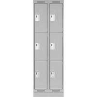 Clean Line Lockers, 3 -tier, Bank of 2, 24" x 18" x 76", Steel, Grey, Rivet (Assembled) Auto Electric Service Ltd.