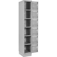 Clean Line Lockerette, 6 -tier, Bank of 4, 48" x 18" x 76", Steel, Grey, Rivet (Assembled) Auto Electric Service Ltd.