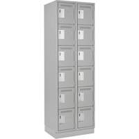 Clean Line Lockerette, 6 -tier, Bank of 2, 24" x 18" x 76", Steel, Grey, Rivet (Assembled) Auto Electric Service Ltd.