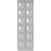 Clean Line Lockerette, 6 -tier, Bank of 2, 24" x 18" x 76", Steel, Grey, Rivet (Assembled) Auto Electric Service Ltd.