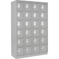Clean Line Lockerette, 6 -tier, Bank of 4, 48" x 18" x 76", Steel, Grey, Rivet (Assembled) Auto Electric Service Ltd.