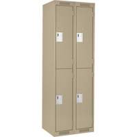 Casiers Clean Line, 2 niveaux, Bloc de 2, 24" x 18" x 72", Acier, Beige, Rivet (assembl&eacute;) Auto Electric Service Ltd.