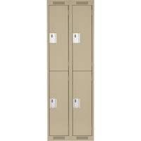 Casiers Clean Line, 2 niveaux, Bloc de 2, 24" x 18" x 72", Acier, Beige, Rivet (assembl&eacute;) Auto Electric Service Ltd.