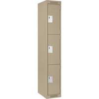 Clean Line Lockers, 3 -tier, 12" x 18" x 72", Steel, Beige, Rivet (Assembled) Auto Electric Service Ltd.