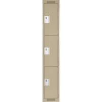 Clean Line Lockers, 3 -tier, 12" x 18" x 72", Steel, Beige, Rivet (Assembled) Auto Electric Service Ltd.