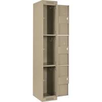 Clean Line Lockers, 3 -tier, Bank of 4, 48" x 18" x 72", Steel, Beige, Rivet (Assembled) Auto Electric Service Ltd.