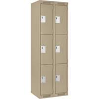 Clean Line Lockers, 3 -tier, Bank of 2, 24" x 18" x 72", Steel, Beige, Rivet (Assembled) Auto Electric Service Ltd.