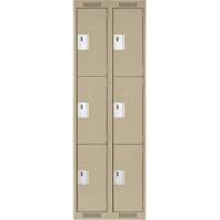 Clean Line Lockers, 3 -tier, Bank of 2, 24" x 18" x 72", Steel, Beige, Rivet (Assembled) Auto Electric Service Ltd.