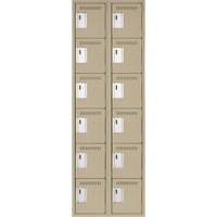 Clean Line Lockerette, 6 -tier, Bank of 2, 24" x 18" x 72", Steel, Beige, Rivet (Assembled) Auto Electric Service Ltd.