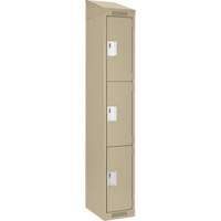 Clean Line Lockers, 3 -tier, 12" x 18" x 78", Steel, Beige, Rivet (Assembled) Auto Electric Service Ltd.