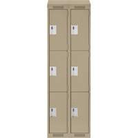 Clean Line Lockers, 3 -tier, Bank of 2, 24" x 18" x 78", Steel, Beige, Rivet (Assembled) Auto Electric Service Ltd.