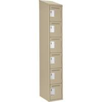 Petits casiers Clean Line, 6 niveaux, 12" x 18" x 78", Acier, Beige, Rivet (assembl&eacute;) Auto Electric Service Ltd.