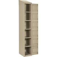 Clean Line Lockerette, 6 -tier, Bank of 4, 48" x 18" x 78", Steel, Beige, Rivet (Assembled) Auto Electric Service Ltd.