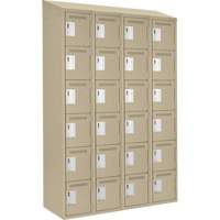 Clean Line Lockerette, 6 -tier, Bank of 4, 48" x 18" x 78", Steel, Beige, Rivet (Assembled) Auto Electric Service Ltd.
