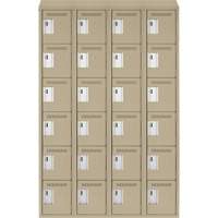 Clean Line Lockerette, 6 -tier, Bank of 4, 48" x 18" x 78", Steel, Beige, Rivet (Assembled) Auto Electric Service Ltd.