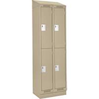 Clean Line Lockers, 2 -tier, Bank of 2, 24" x 18" x 82", Steel, Beige, Rivet (Assembled) Auto Electric Service Ltd.