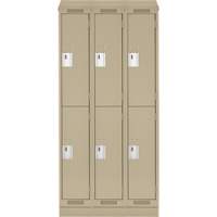 Clean Line Lockers, 2 -tier, Bank of 3, 36" x 18" x 82", Steel, Beige, Rivet (Assembled) Auto Electric Service Ltd.