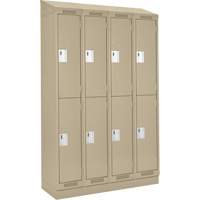 Clean Line Lockers, 2 -tier, Bank of 4, 48" x 18" x 82", Steel, Beige, Rivet (Assembled) Auto Electric Service Ltd.